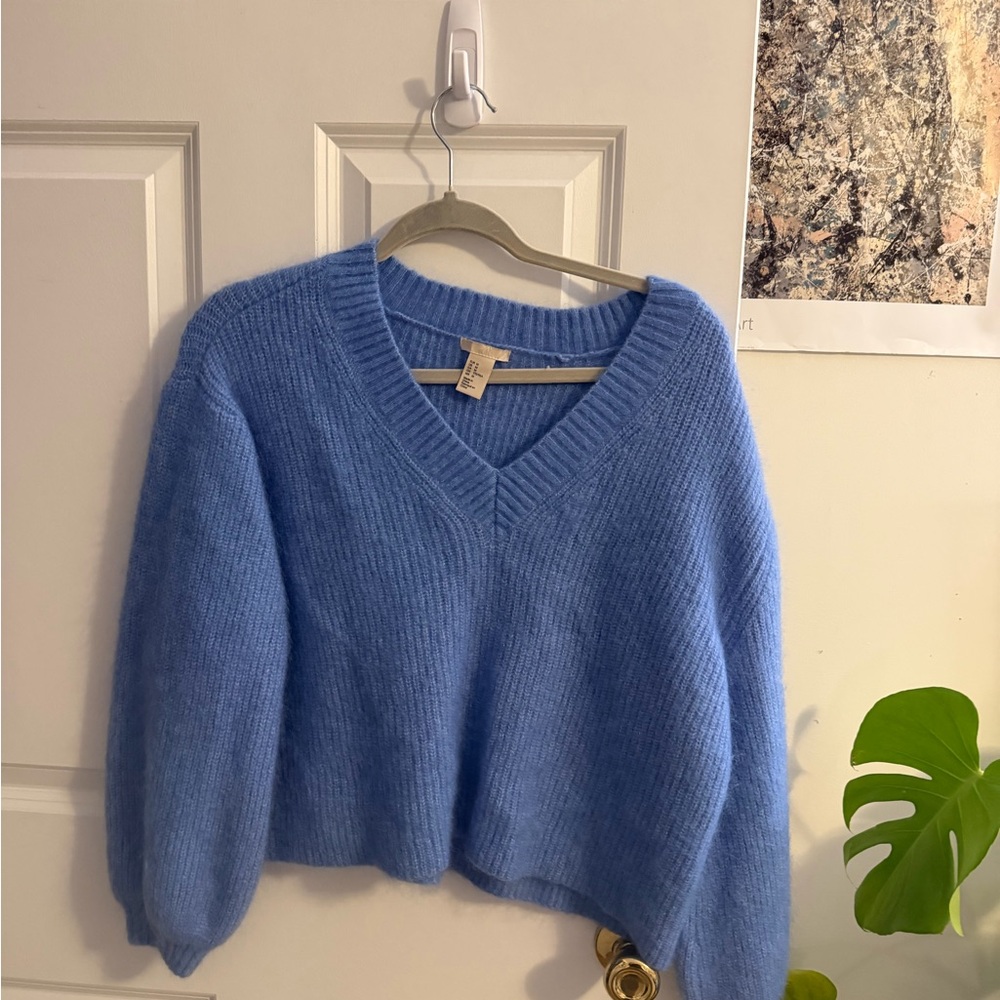 H&M Soft Blue V-Neck Sweater